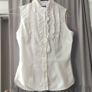 J. McLaughlin White Sleeveless Blouse